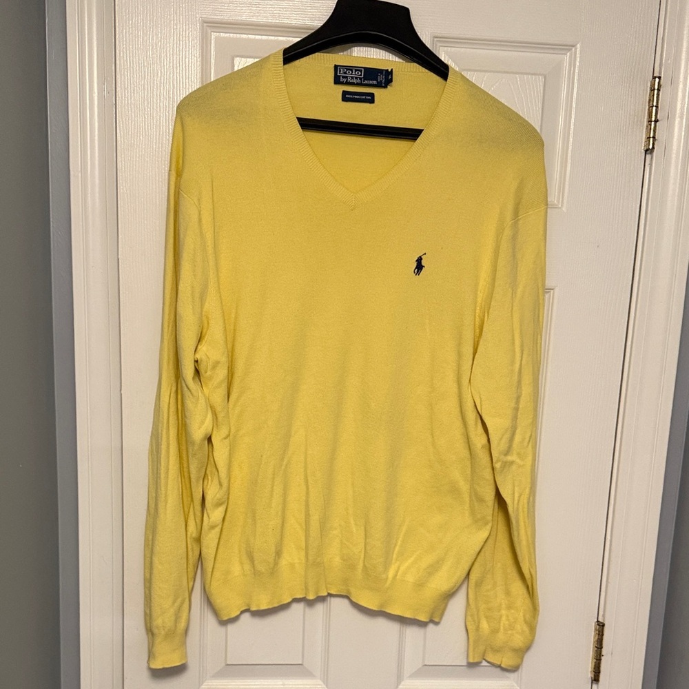 Polo by Ralph Lauren Bright Yellow V-Neck Sweater